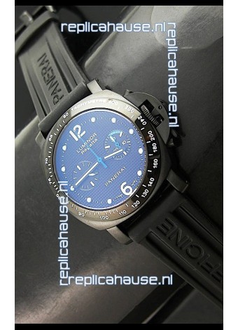 Panerai Luminor Regatta Swiss Watch in PVD Casing Rubber Strap