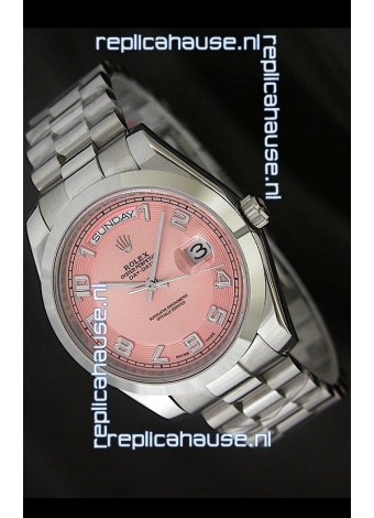 Rolex Day Date Swiss Replica Steel Watch in Champagne Dial
