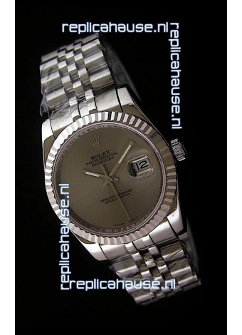 Rolex Datejust Mens Swiss Replica Watch in Grey Dial