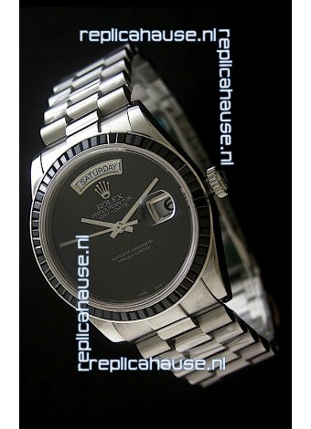Rolex Day Date 2008 Swiss Replica Watch in Full Black Dial