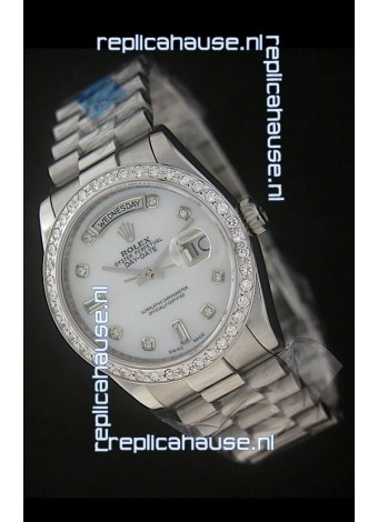 Rolex Day Date Just swiss Replica Watch in White Dial