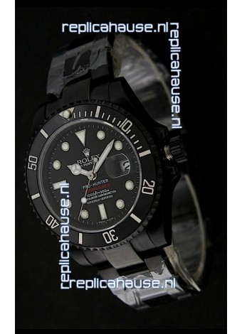 Rolex Submariner Pro Hunter Japanese PVD Watch in Black Carbon Dial