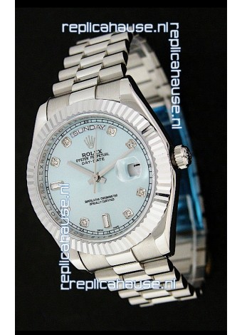 Rolex Oyster Perpetual Day Date Swiss Replica Watch in Light Green Dial