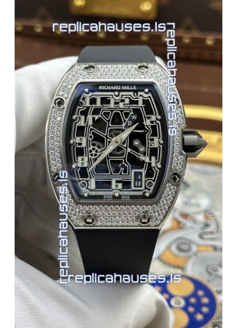 Richard Mille RM67-01 Extra-Flat Steel Diamonds Studded Super Clone Watch 