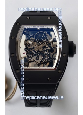 Richard Mille RM055 FREE SPRUNG MVMNT Black Ceramic White Inner Bezel Super Clone Watch 