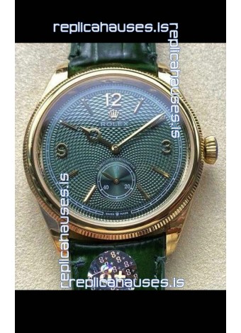 Rolex 1908 Perpetual in Yellow Gold Casing Green Dial Swiss Replica Watch 