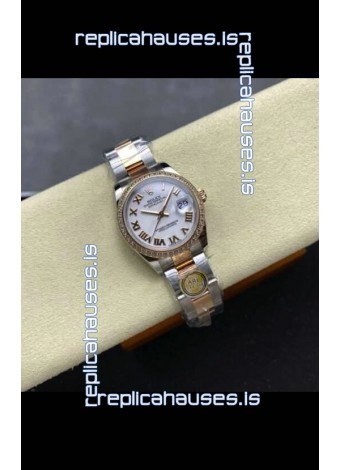 Rolex Super Clone Datejust 31MM White Dial Rose Gold Oyster Super Clone Watch 
