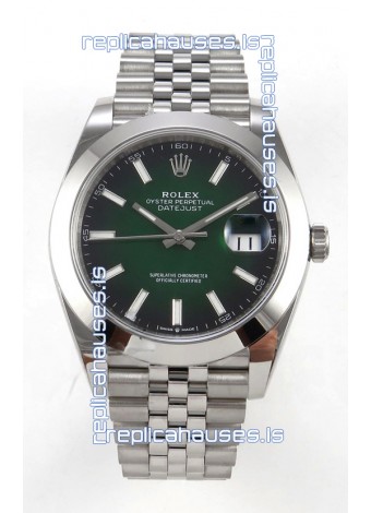Rolex Datejust 126234 Ombre Green Dial Jubilee FREE SPRUNG MVMT Super Clone Watch 41MM