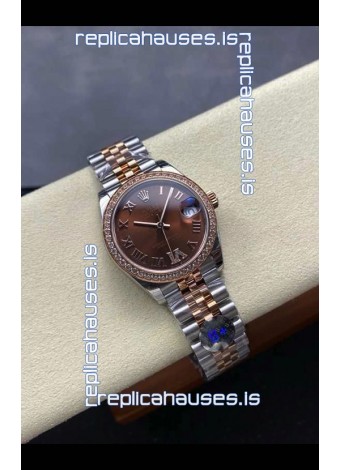 Rolex Super Clone Datejust 31MM Brown Dial Rose Gold Super Clone Watch 