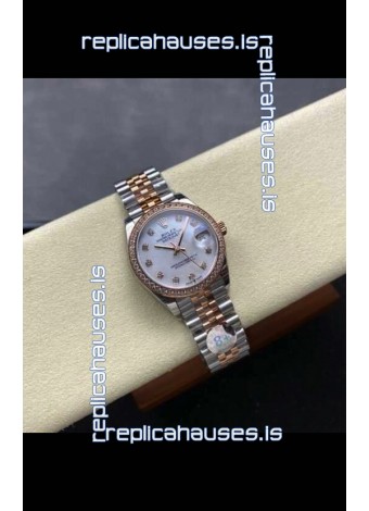 Rolex Super Clone Datejust 31MM Pearl Dial Rose Gold Super Clone Watch 