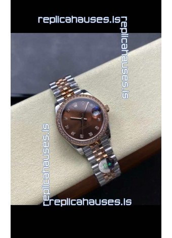 Rolex Super Clone Datejust 31MM Brown Dial Rose Gold Super Clone Watch 