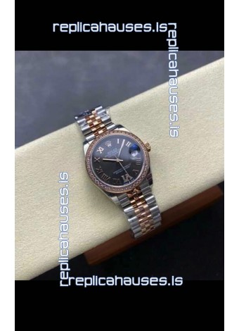 Rolex Super Clone Datejust 31MM Black Dial Rose Gold Super Clone Watch 