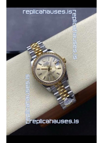 Rolex Super Clone Datejust 31MM Gold Dial Yellow Gold Super Clone Watch 