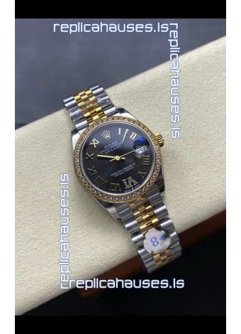 Rolex Super Clone Datejust 31MM Black Dial Yellow Gold Super Clone Watch 
