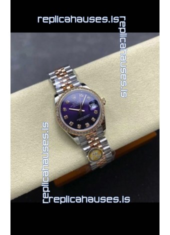 Rolex Super Clone Datejust 31MM Blue Dial Rose Gold Super Clone Watch 