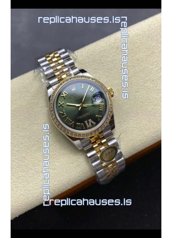 Rolex Super Clone Datejust 31MM Green Dial Yellow Gold Super Clone Watch 