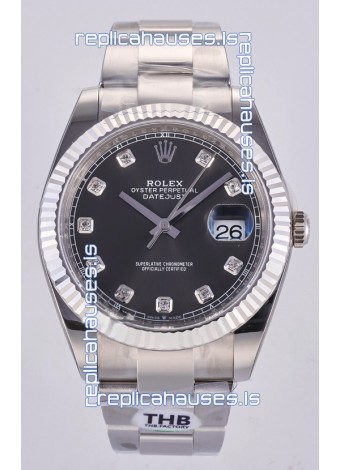 Datejust Super Clone 126334 Grey Diamonds Dial 41MM FREE SPRUNG MVMNT 3235 Watch 