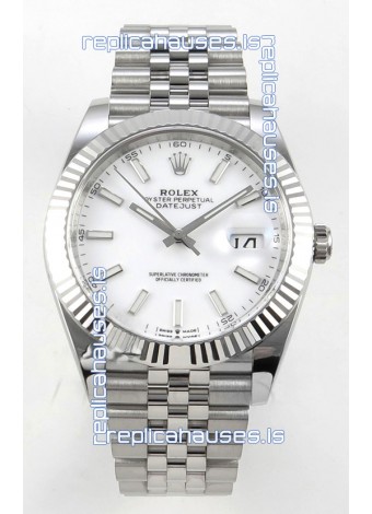 Datejust Super Clone 126334 White Dial 41MM FREE SPRUNG MVMNT 3235 Watch 