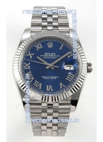 Datejust Super Clone 126334 Blue Roman Dial 41MM FREE SPRUNG MVMNT 3235 Watch 