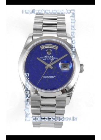 Rolex Day Date Stainless Steel Blue Lapis Dial 36MM Swiss Replica Watch 