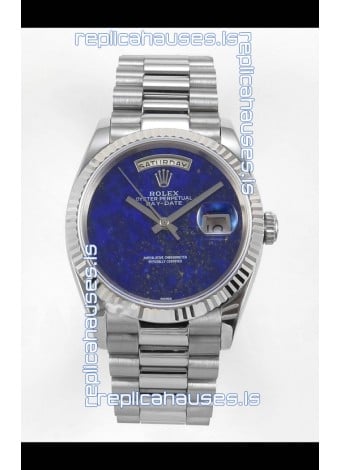 Rolex Day Date Stainless Steel Blue Lapis Dial 36MM Swiss Replica Watch 