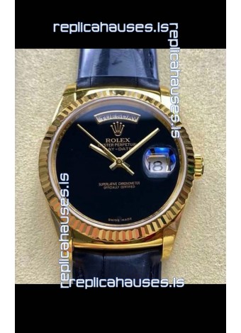 Rolex Day Date 128238 Yellow Gold Black Dial Super Clone Watch 