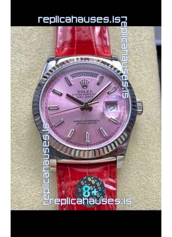 Rolex Day Date 128236 Stainless Steel Pink Dial Super Clone Watch 