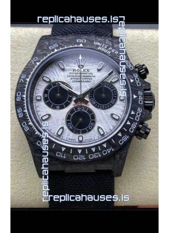 Rolex Daytona Black Carbon Fiber Meteorite Dial Nylon Strap Super Clone Watch 