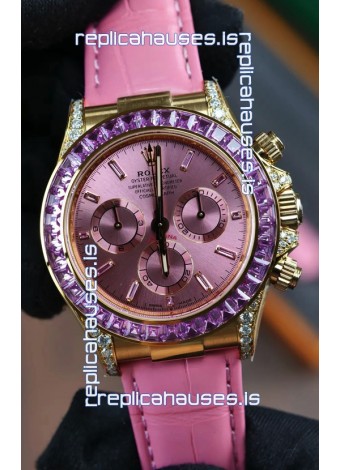 Rolex Daytona 126538TRO Yellow Gold Pink Dial Super Clone Watch 