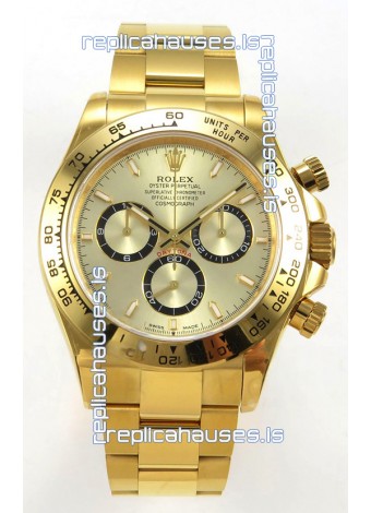 Rolex Daytona 126508 Yellow Gold Dial FREE SPRUNG MVMT Super Clone Watch 