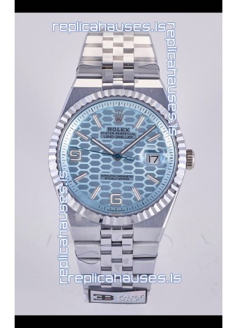 Rolex Land-Dweller 127336 Ice Blue Honeycomb Dial 40MM Super Clone Watch 
