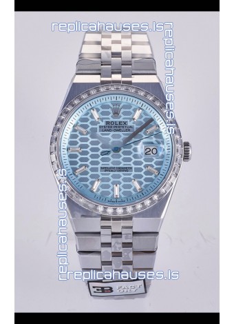 Rolex Land-Dweller 127336 Ice Blue Honeycomb Diamonds 40MM Super Clone Watch 