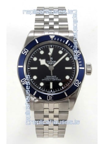 Tudor Black Bay 41 Black Dial Blue Bezel Jubilee Super Clone Watch 