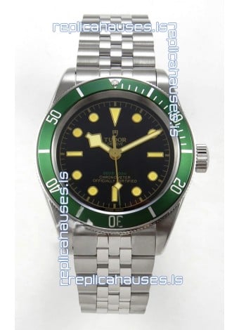 Tudor Black Bay 41 Black Dial Green Bezel Jubilee Super Clone Watch 