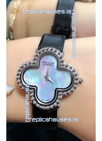 Van Cleef & Arpels Alhambra Stainles Steel Pearl Dial Watch 
