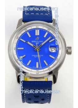 Top Time B31 38mm Blue Dial Yellow Seconds Hands Super Clone Watch 