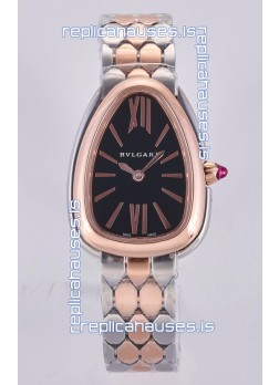 Serpenti Seduttori Black Dial Two Tone Rose Gold Casing Super Clone Watch