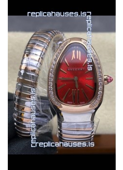 Serpenti Two Tone Red Dial Super Clone Watch