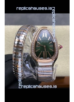 Serpenti Two Tone Green Dial Super Clone Replica Watch