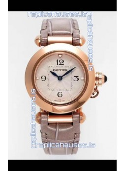 Pasha De Cartier Rose Gold Casing Watch 30MM Super Clone Watch 