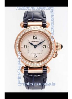 Pasha De Cartier Rose Gold Casing Watch 30MM Super Clone Watch 