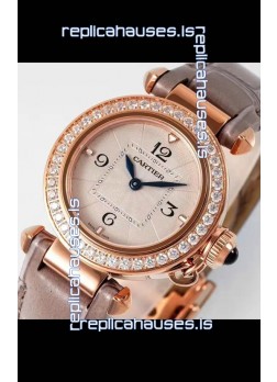 Pasha De Cartier Rose Gold Casing Watch 30MM Super Clone Watch 