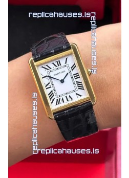Cartier Tank Solo 27mm Yellow Gold Swiss Quartz Super Clone Watch 