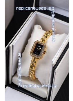 Chanel Premiere Galon Gold Diamonds Swiss Quartz Watch  