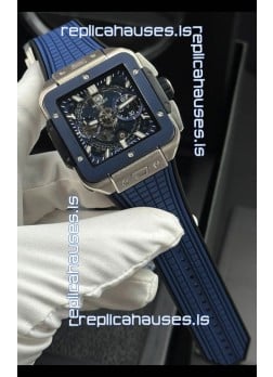 Hublot Square Bang Unico Titanium Case Blue Super Clone Watch 