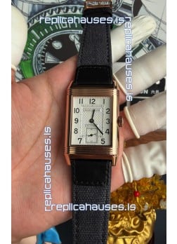 Jaeger-LeCoultre Reverso Tribute Duoface Rose Gold White & Black Dial Super Clone Watch 