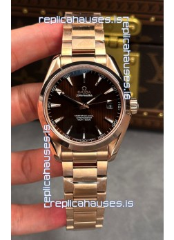 Omega De-Ville Rose Gold Brown Dial 41MM Super Clone Watch 