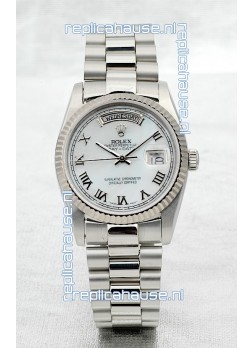 Rolex Day Date Silver Swiss Replica Watch