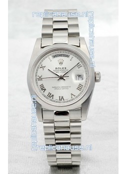 Rolex Day Date Silver Swiss Replica Watch