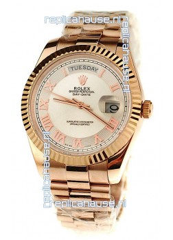 Rolex Day Date Pink Gold Swiss Replica Watch